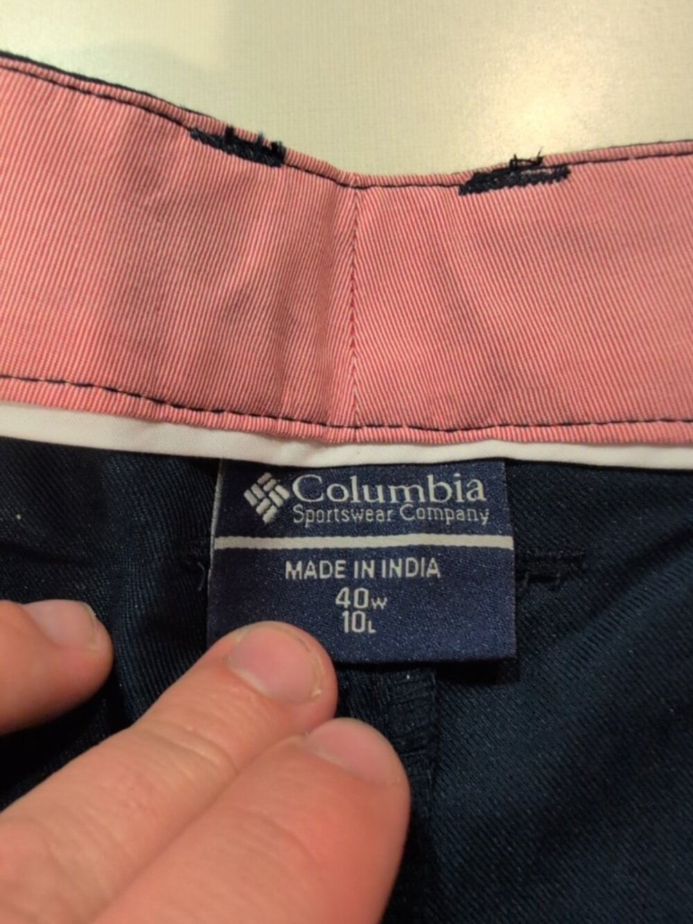Columbia PFG Pants Mens 40x10 Regular Fit Blue Pink Shorts Wide Leg Fishing - Picture 2 of 12
